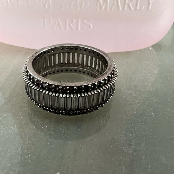 Sterling silver and baguette ring - Picture 4 of 4